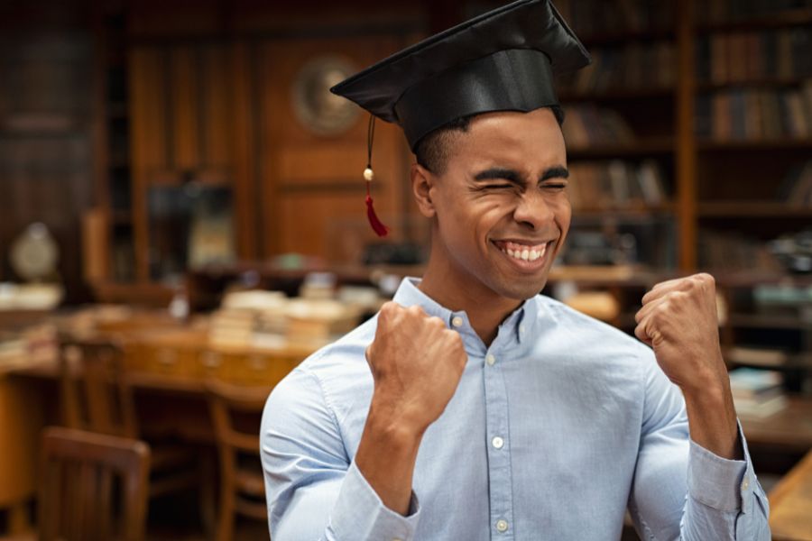 student achieving academic success with the help of psychometric testing