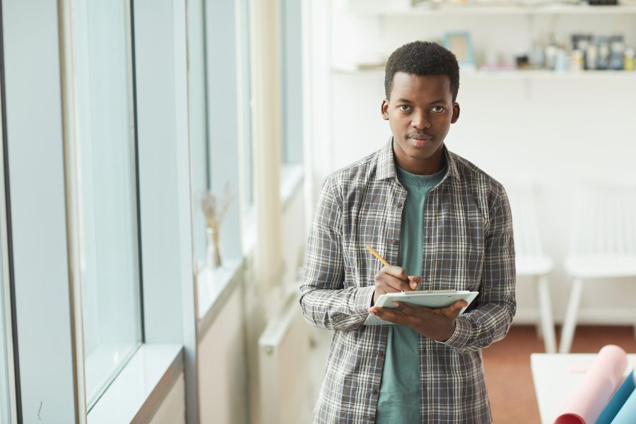 student completing internship programme