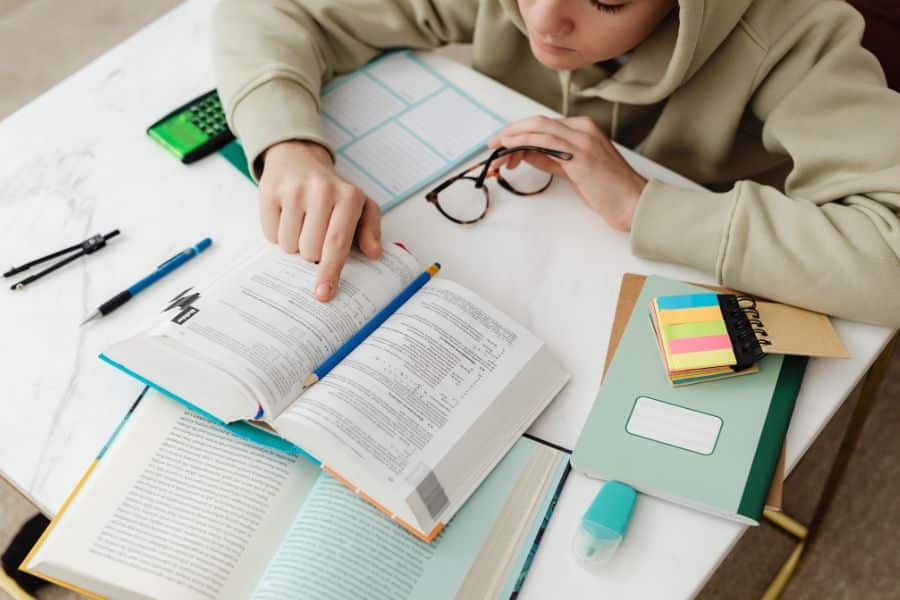 learner studying for matric exams