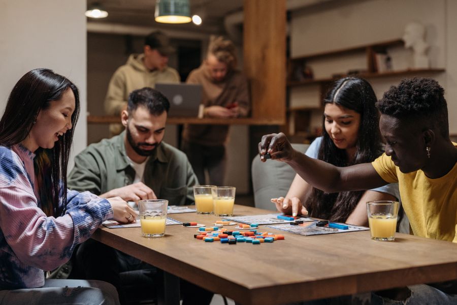 students hosting a game night