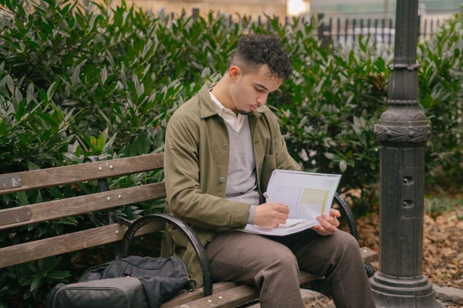 teenager attending class via online learning