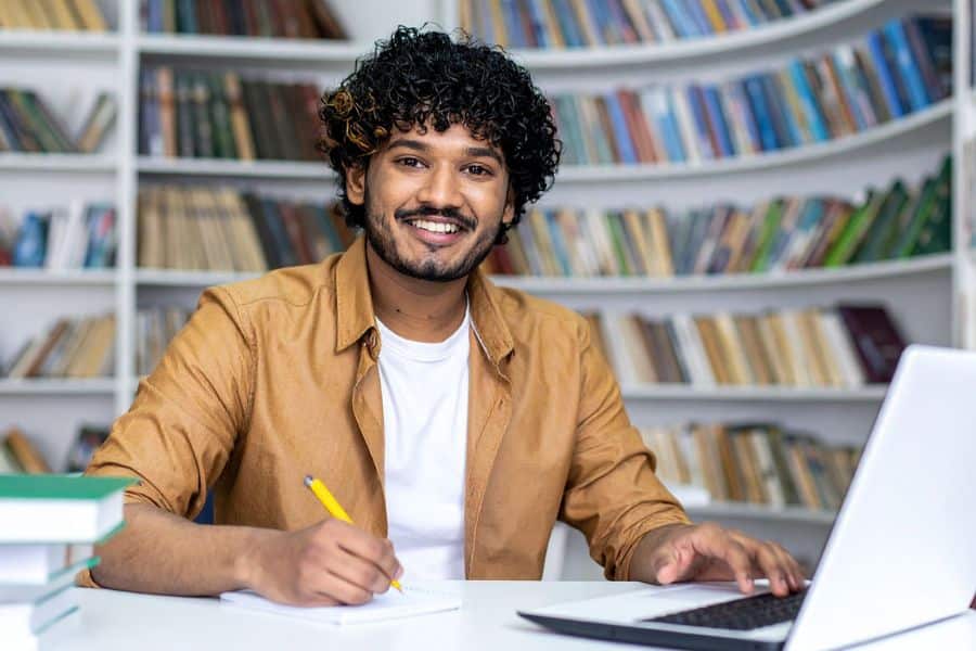 learner attending lessons via online learning