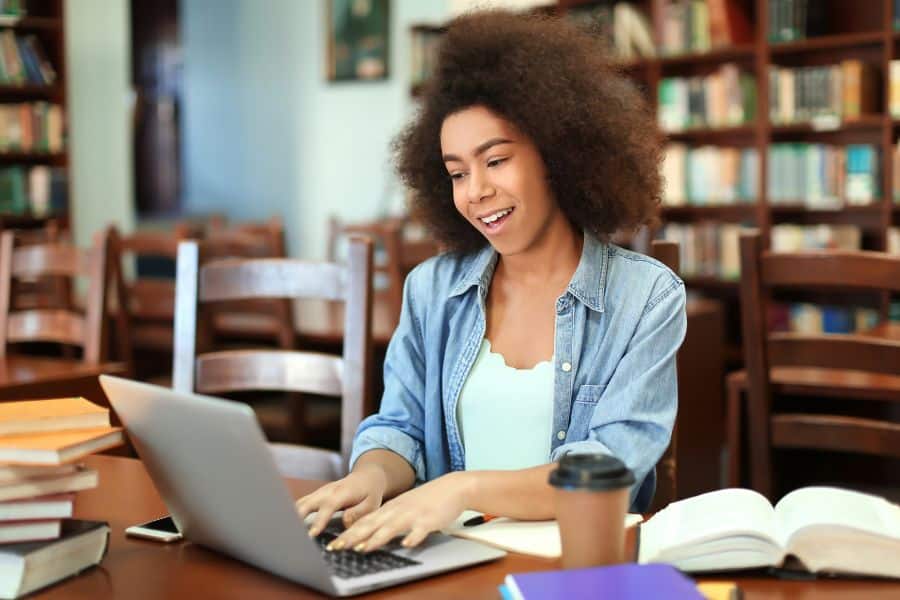 learner studying in positive study environment